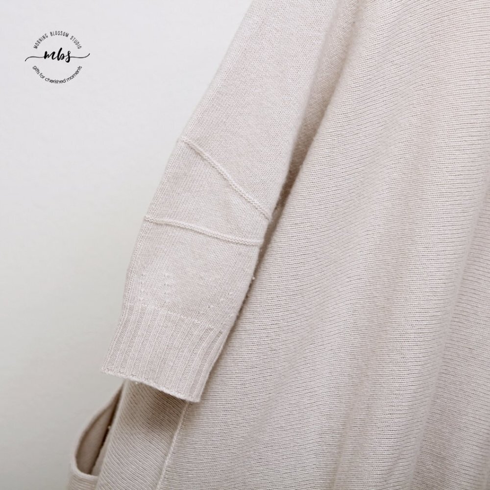 Stefanel V Neck Long Sleeve Wool Blend Oversized Sweater Dress - Picture 8 of 11